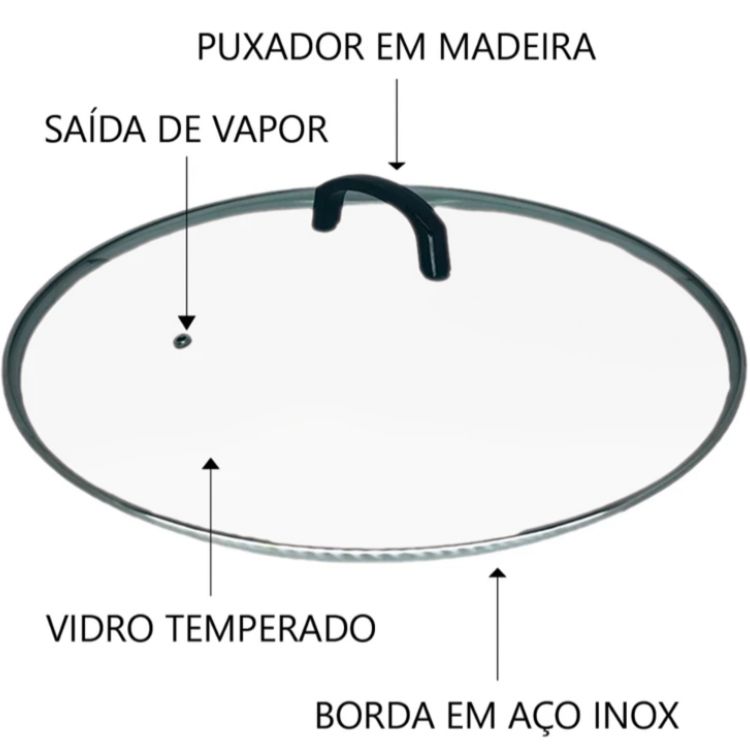 Tampa de Vidro Tacho 80cm
