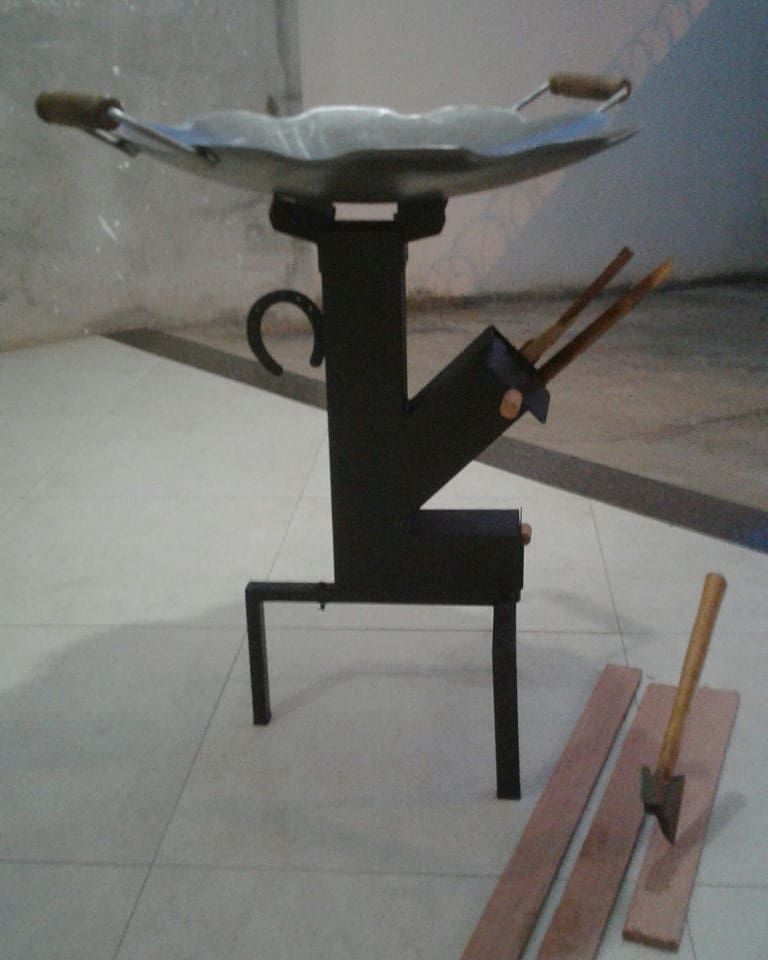 Kit Tacho 77cm + Suporte a Lenha/Carvão
