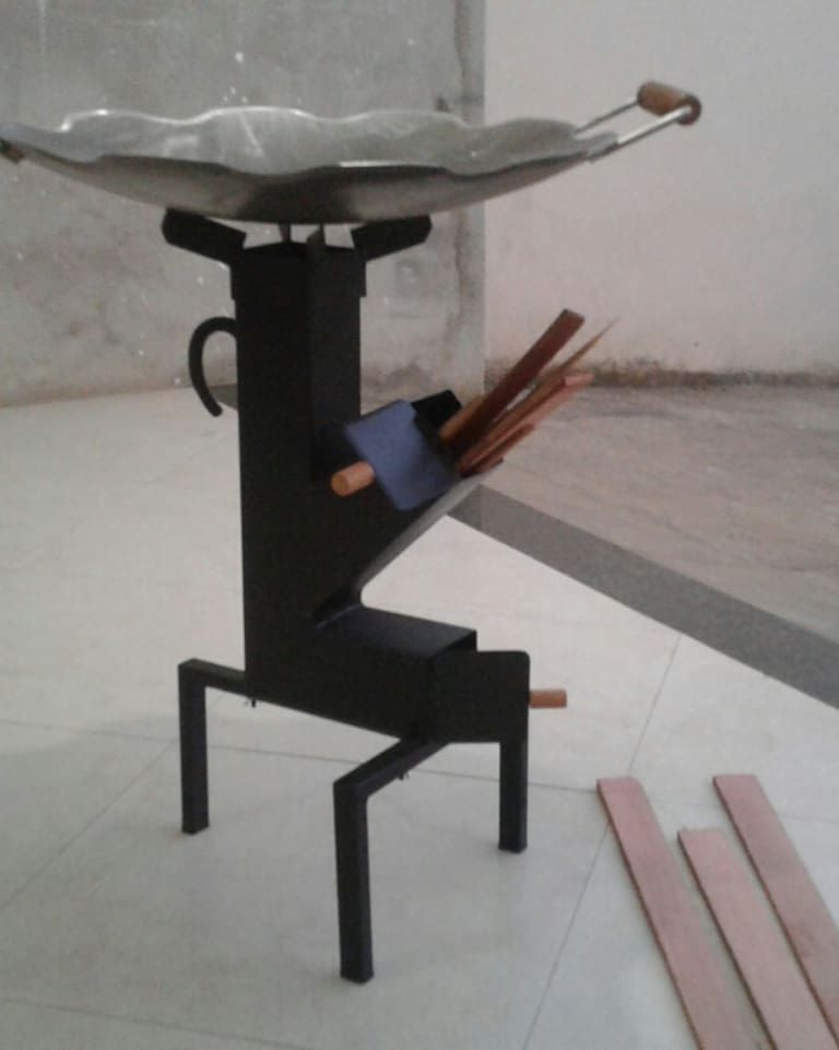 Kit Tacho 77cm + Suporte a Lenha/Carvão